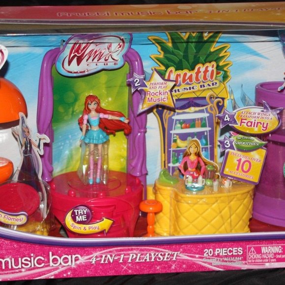 CUTE Winx Club Frutti Music Bar Playset & Mini 3.75" Bloom Doll & Accessories - Picture 2 of 4